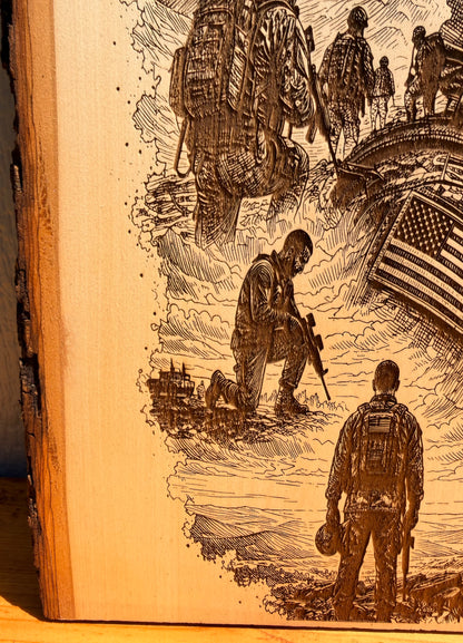 Plaque Live Edge Rectangular - A Soldier’s Life
