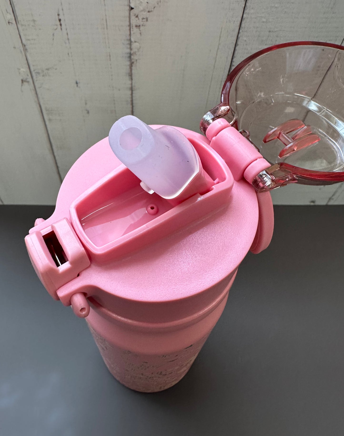 16oz. Insulated Water Bottle with Straw Lid and Built in Lid Handle - Pink with Unicorns