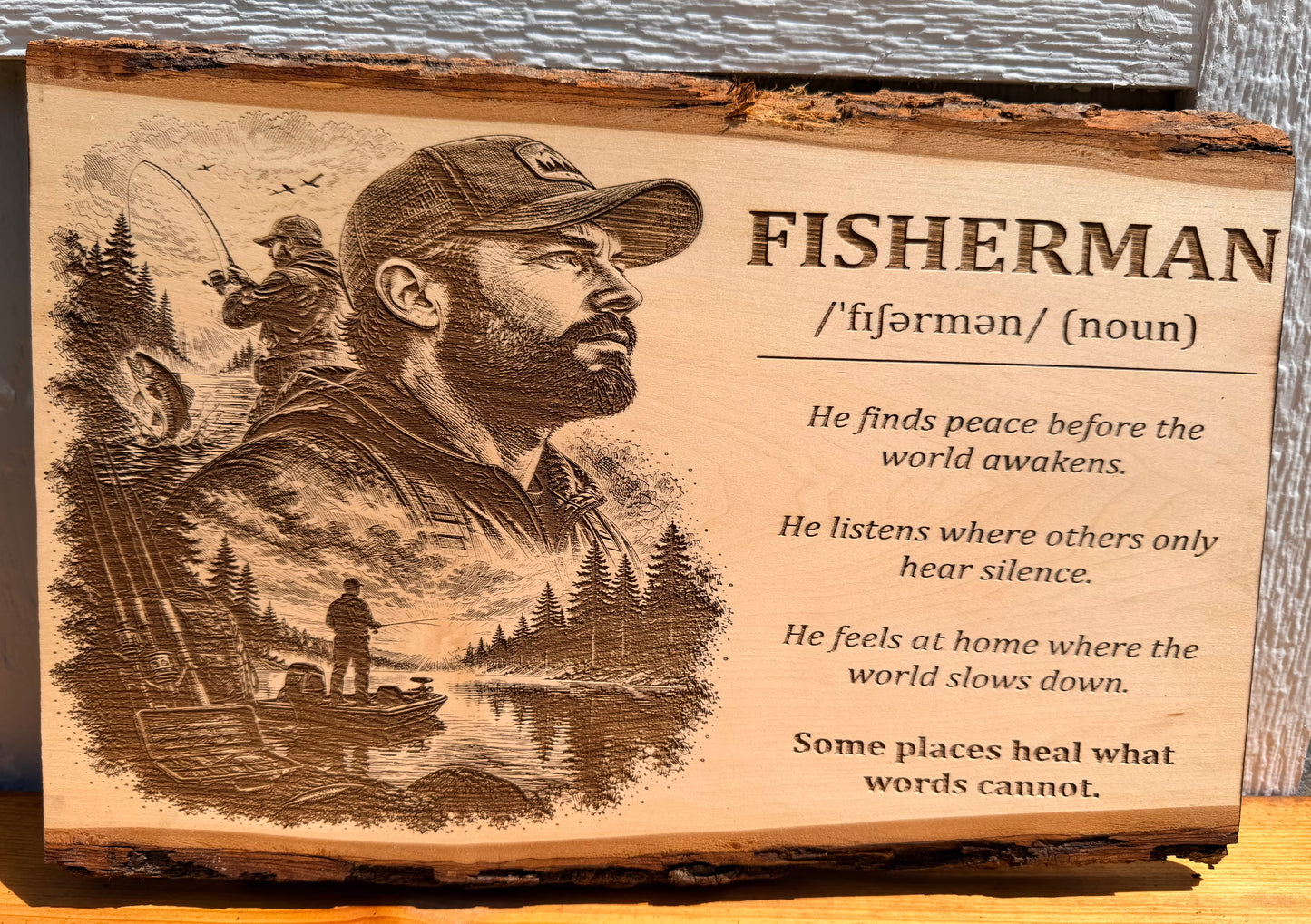 Plaque Live Edge Rectangular - The Fisherman