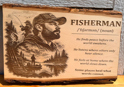 Plaque Live Edge Rectangular - The Fisherman