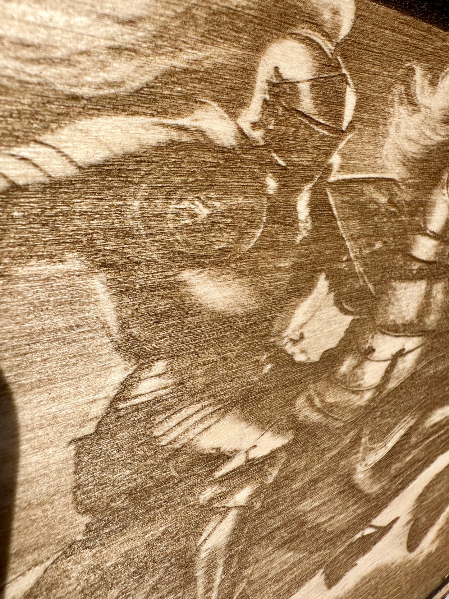 Knight on Horseback Live Edge Rectangular Plaque