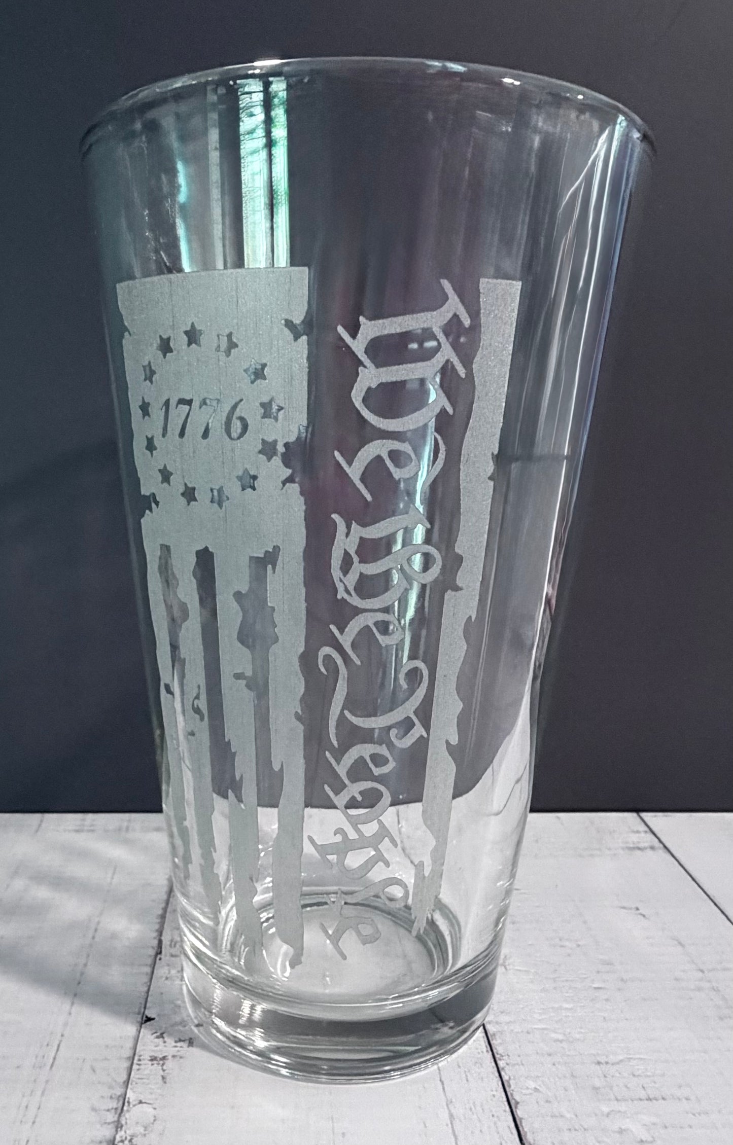 16oz Pint Glass Engraved - We the People