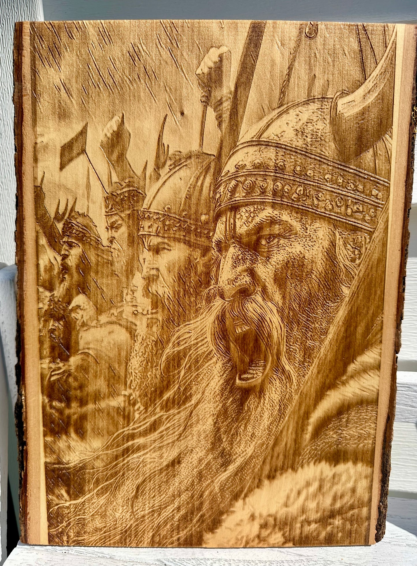 Viking Warrior Live Edge Rectangular Plaque