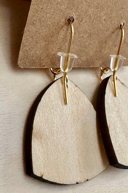 Wooden Engraved Dangle Earrings - Appalachian Trail