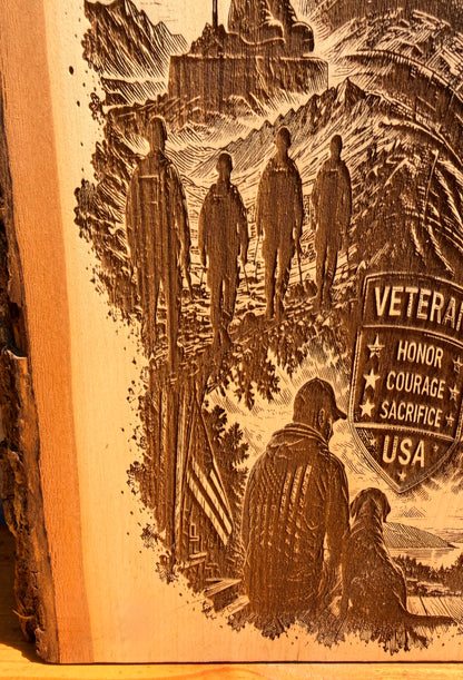 Plaque Live Edge Rectangular - The Veteran