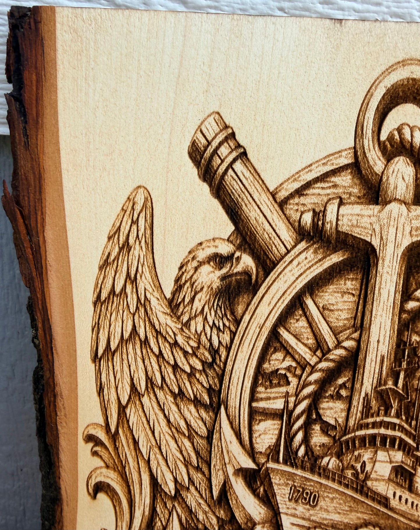 Plaque Live Edge Rectangular - Coast Guard