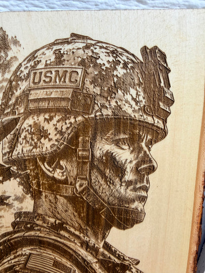 Plaque Live Edge Rectangular - Marine
