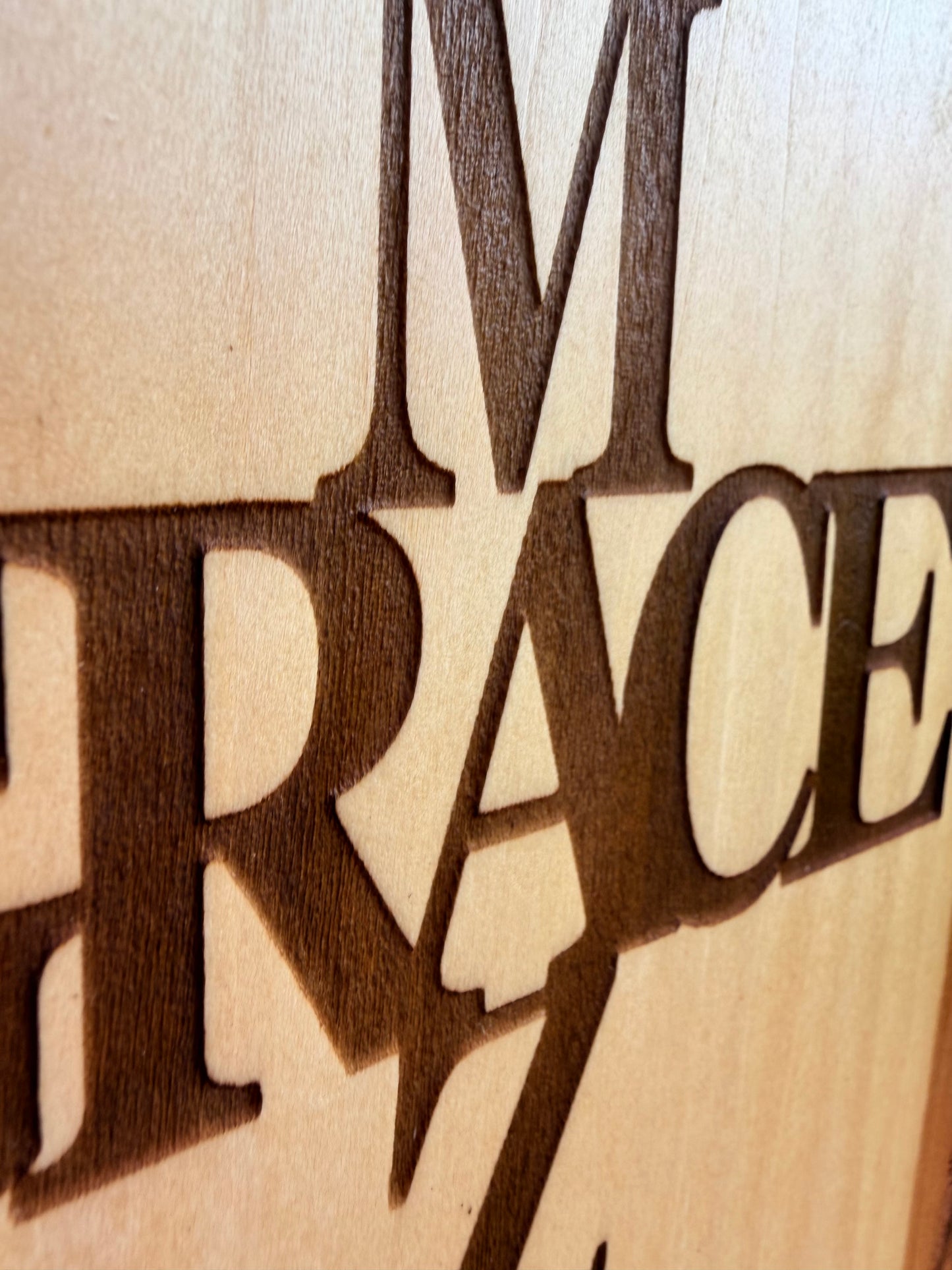 Plaque Live Edge Rectangular - Amazing Grace Cross