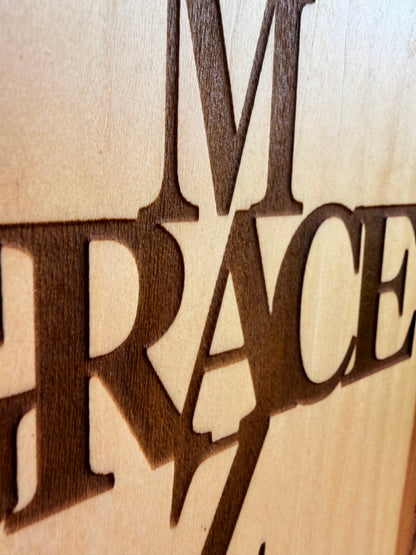 Plaque Live Edge Rectangular - Amazing Grace Cross
