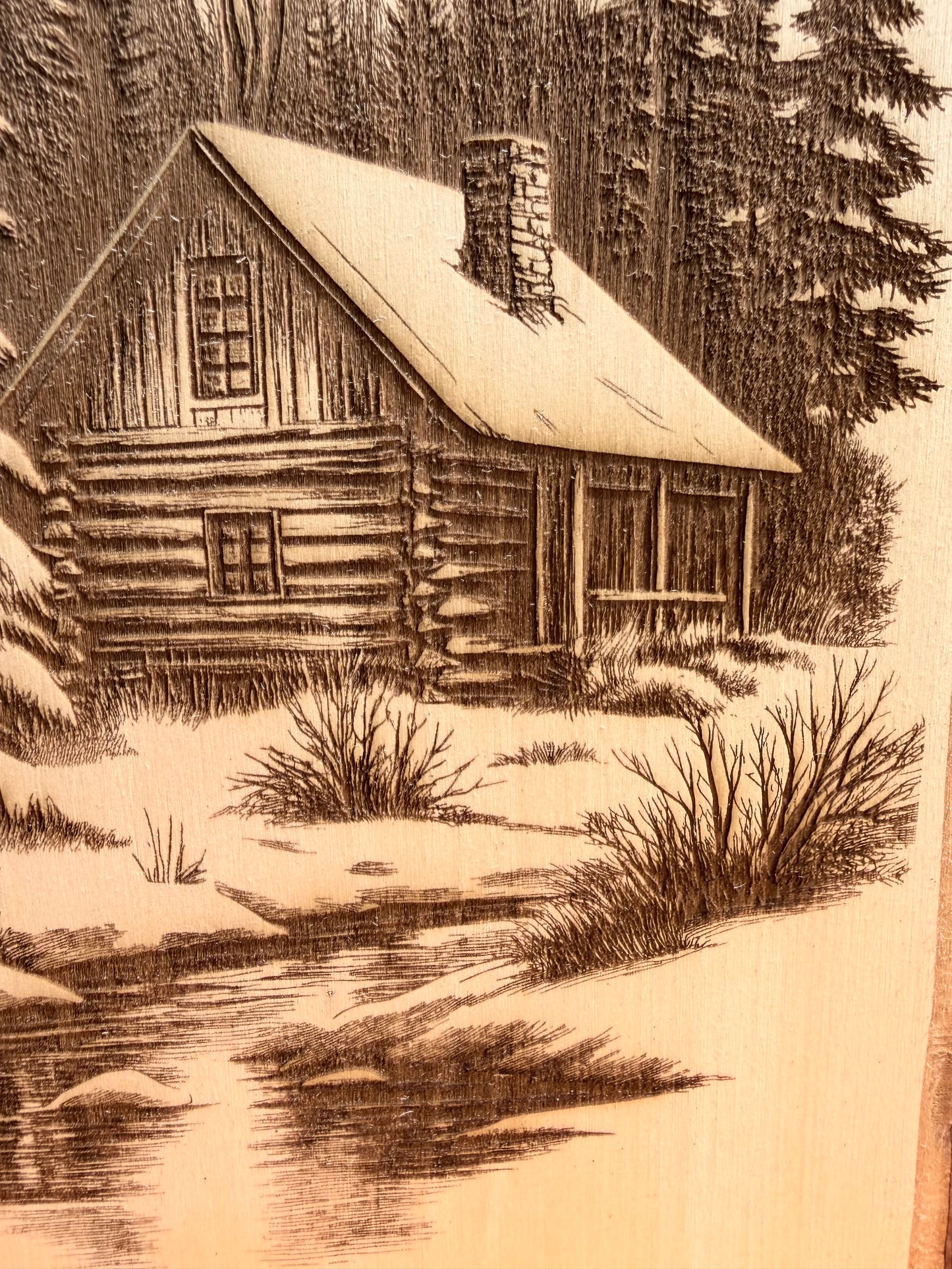 Plaque Live Edge Rectangular - Woodland Cabin