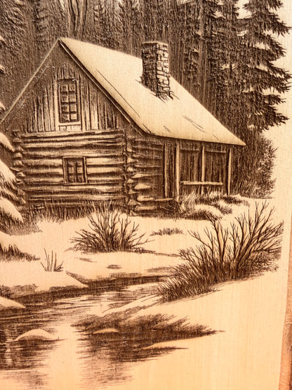 Plaque Live Edge Rectangular - Woodland Cabin