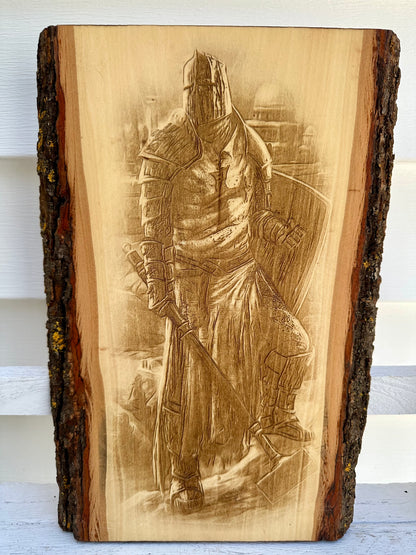 Templar Knight Live Edge Rectangular Plaque