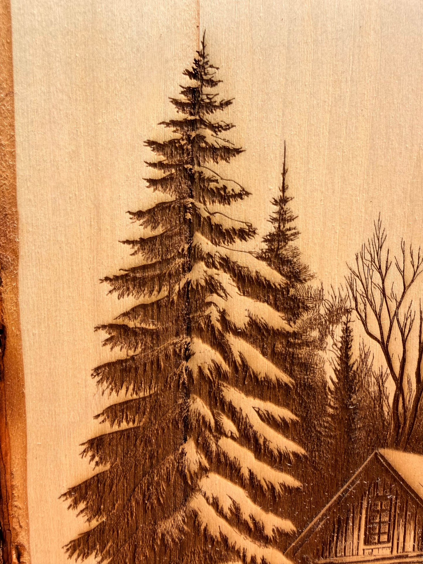 Plaque Live Edge Rectangular - Woodland Cabin