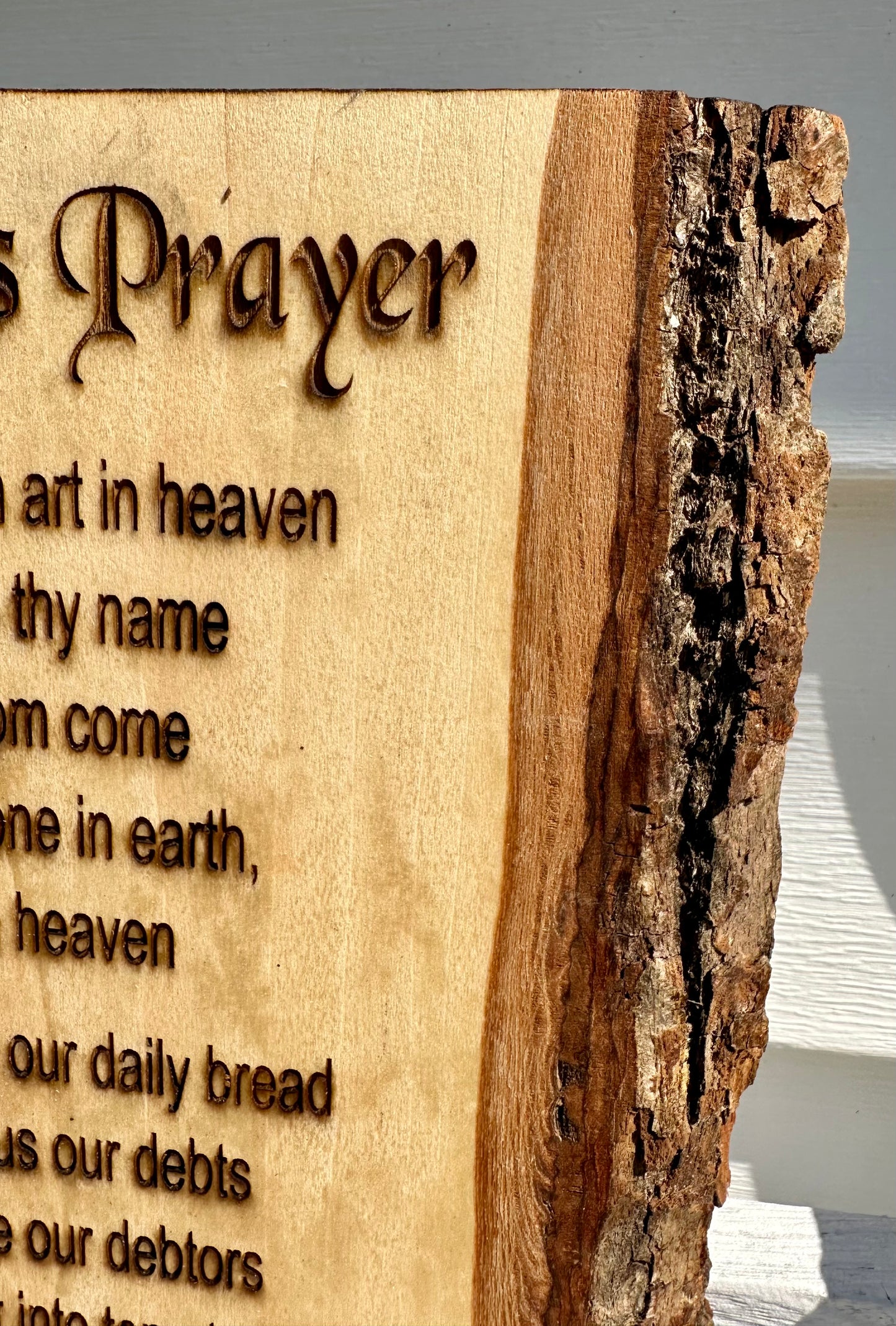 Lord’s Prayer Live Edge Rectangular Plaque
