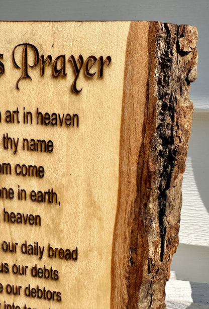 Lord’s Prayer Live Edge Rectangular Plaque