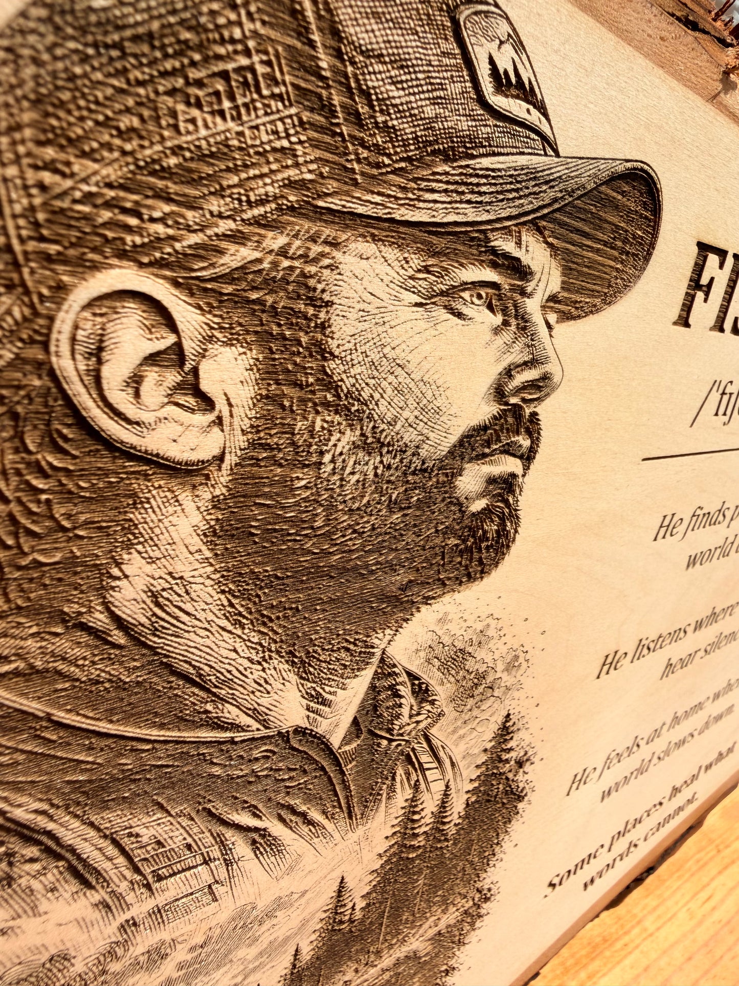 Plaque Live Edge Rectangular - The Fisherman