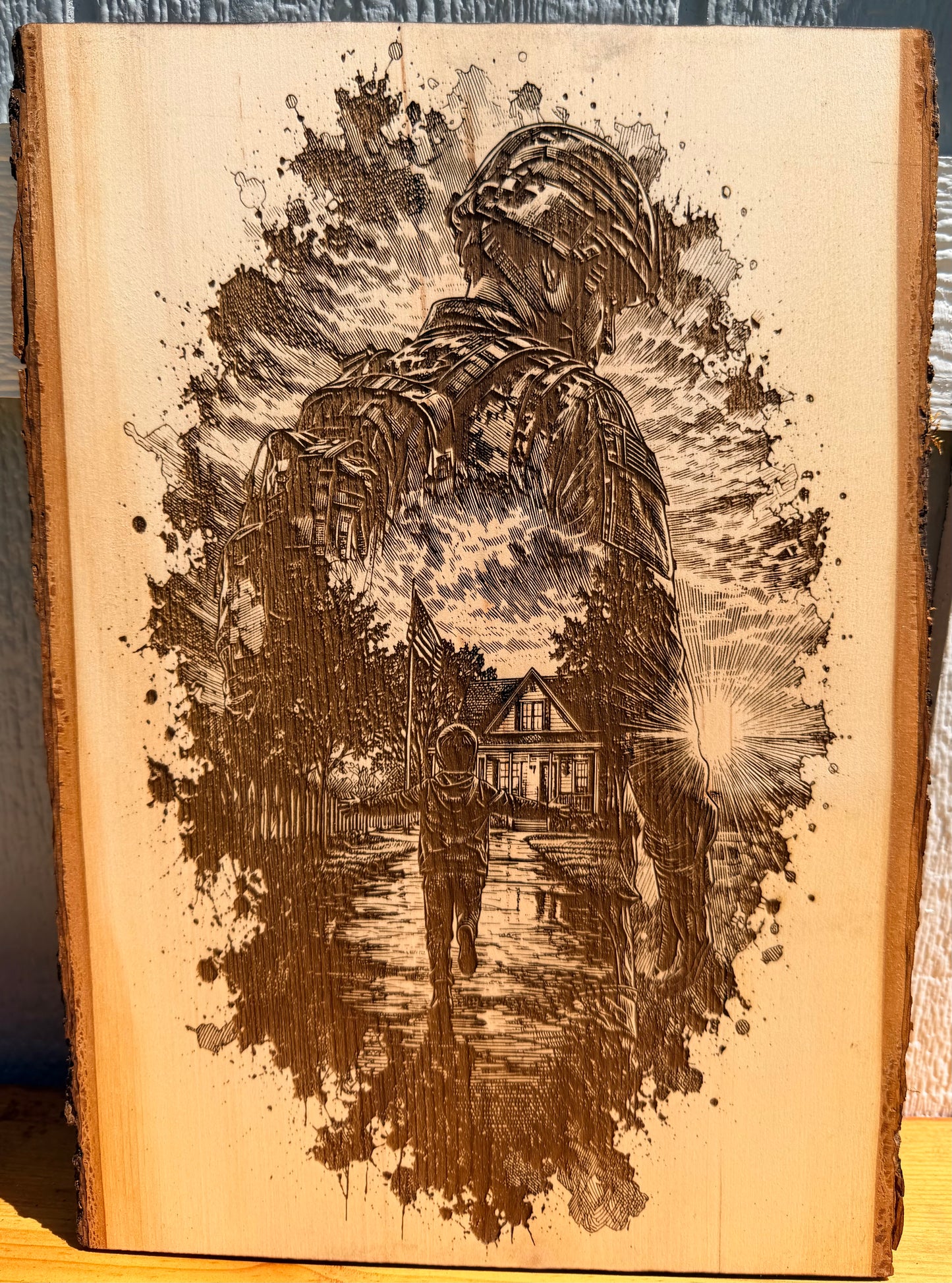 Plaque Live Edge Rectangular - Thinking of Home