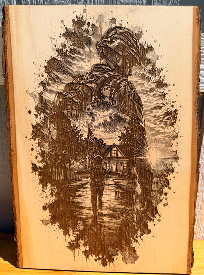 Plaque Live Edge Rectangular - Thinking of Home