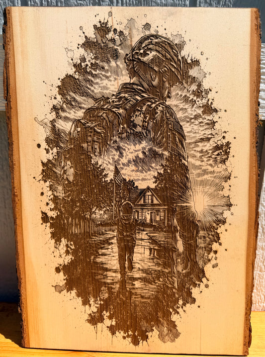 Plaque Live Edge Rectangular - Thinking of Home