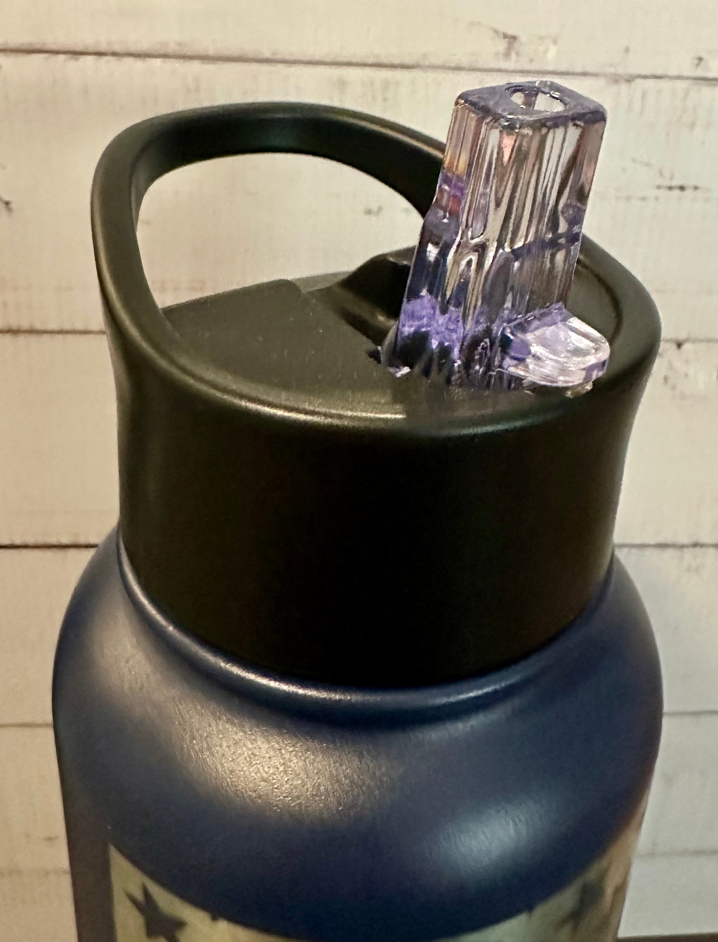 40oz. Insulated Water Bottle with Collapsible Straw Lid - Navy, Keep Calm and Go Fishing