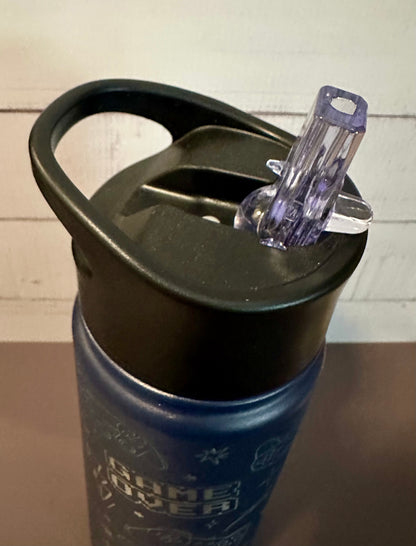 16oz. Insulated Water Bottle with Straw Lid - Navy, Video Gaming
