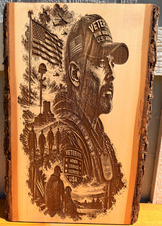 Plaque Live Edge Rectangular - The Veteran