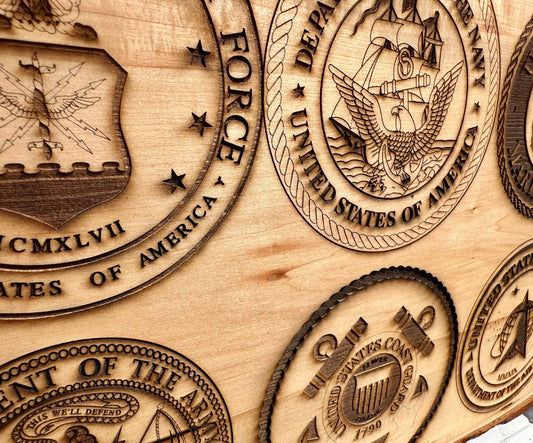 Six Seal Military Live Edge Rectangular Plaque