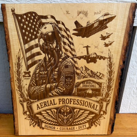 Plaque Live Edge Rectangular - Pilot Tribute