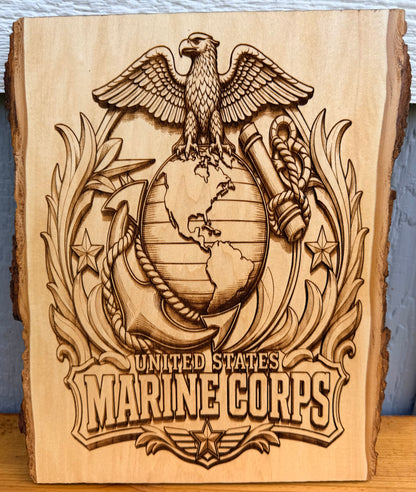 Plaque Live Edge Rectangular - Marines