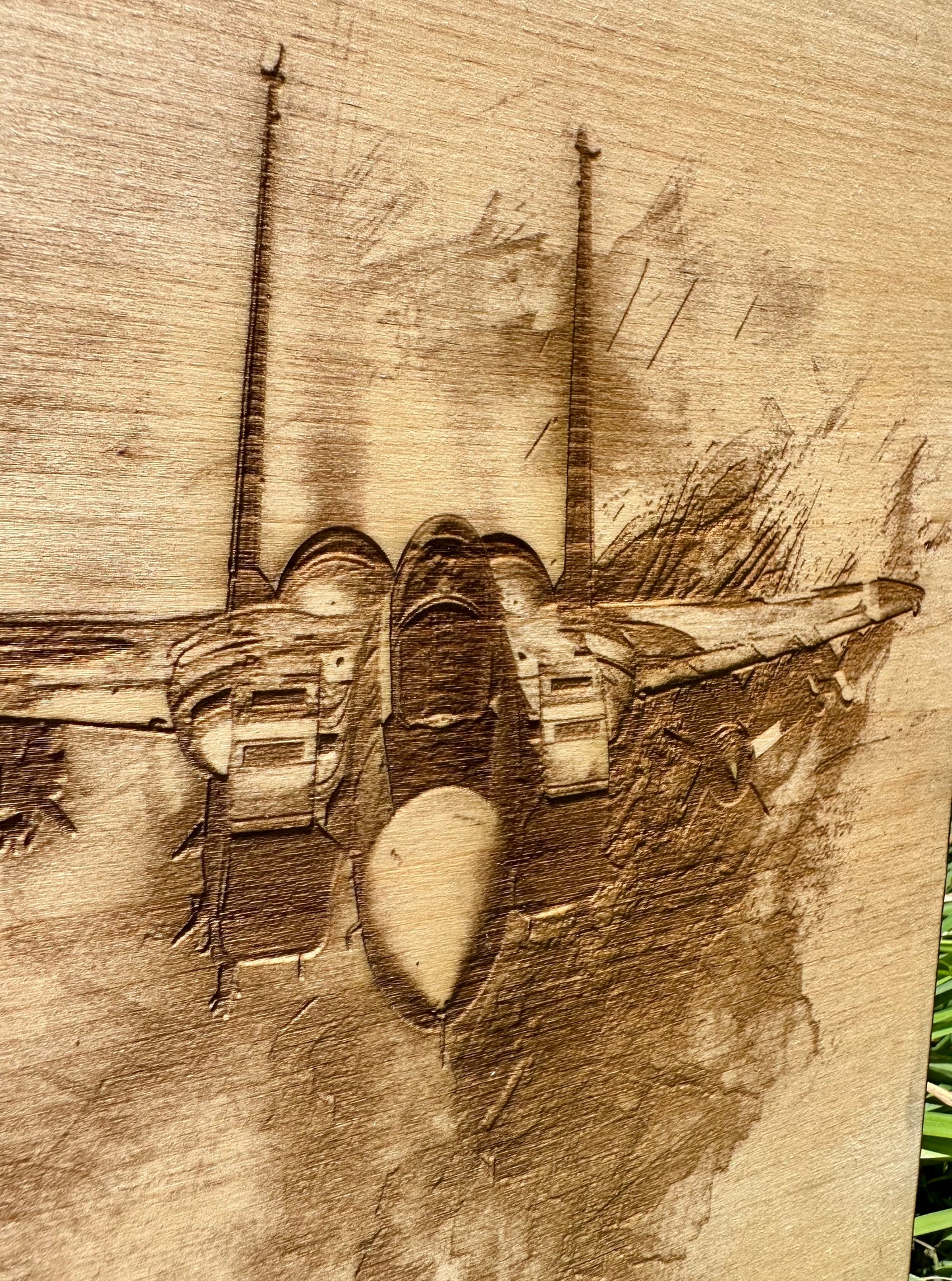 Military Air Force Seal with Aircraft Live Edge Rectangular Plaque