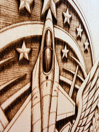 Plaque Live Edge Rectangular - Air Force