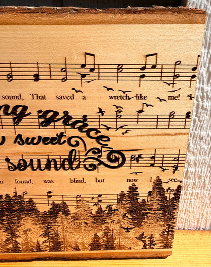 Plaque Live Edge Rectangular - Amazing Grace