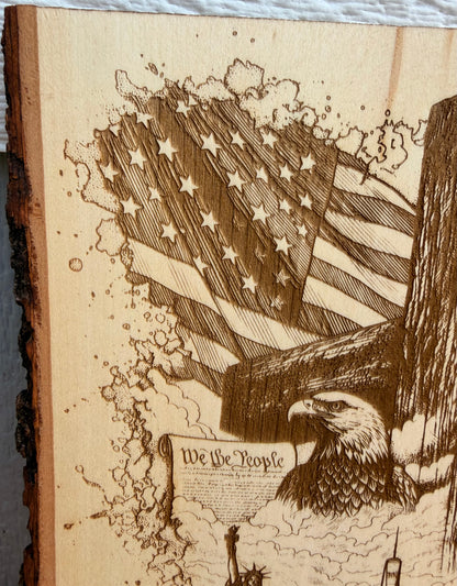 Plaque Live Edge Rectangular - America the Dream