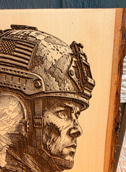 Plaque Live Edge Rectangular - A Soldier’s Life
