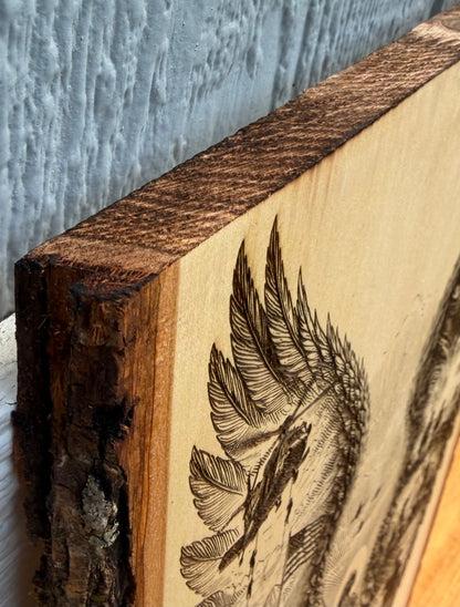 Plaque Live Edge Rectangular - Military Angel Wings