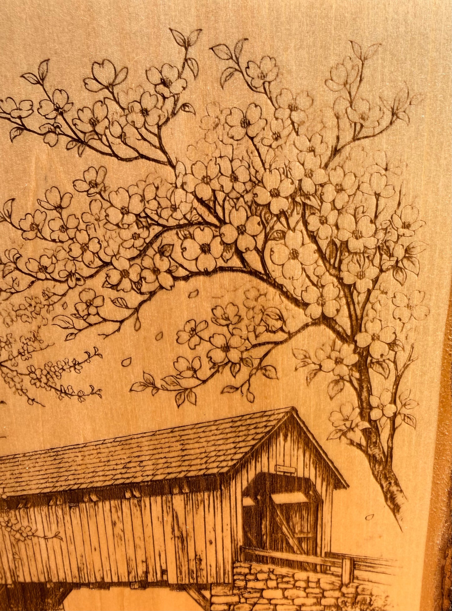Plaque Live Edge Rectangular - Covered Bridge