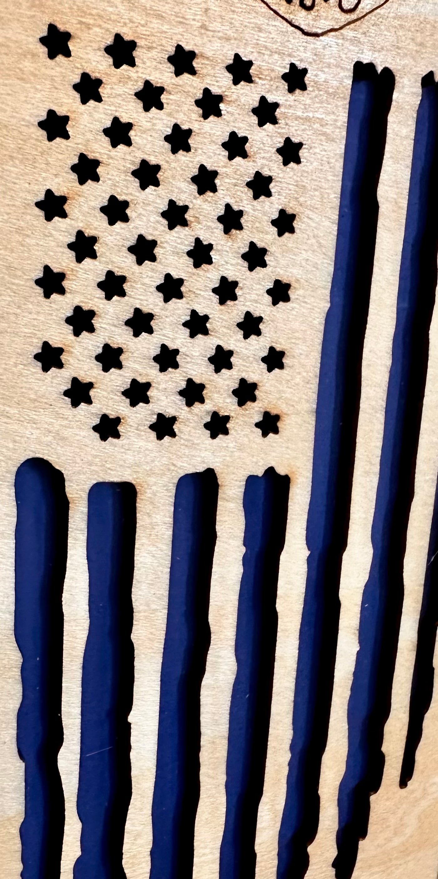 3D Layered and Engraved Wood Cross - Police / Law Enforcement