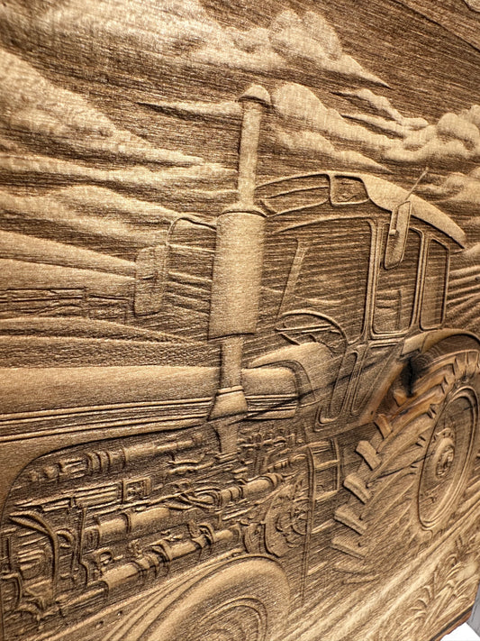 Farm and Tractor Live Edge Rectangular Plaque