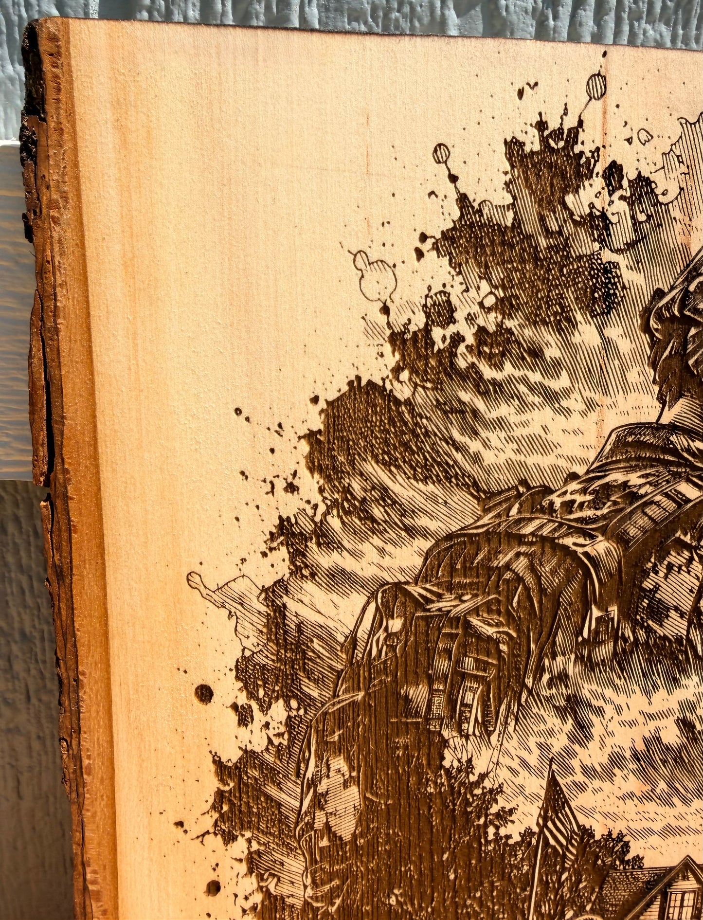 Plaque Live Edge Rectangular - Thinking of Home