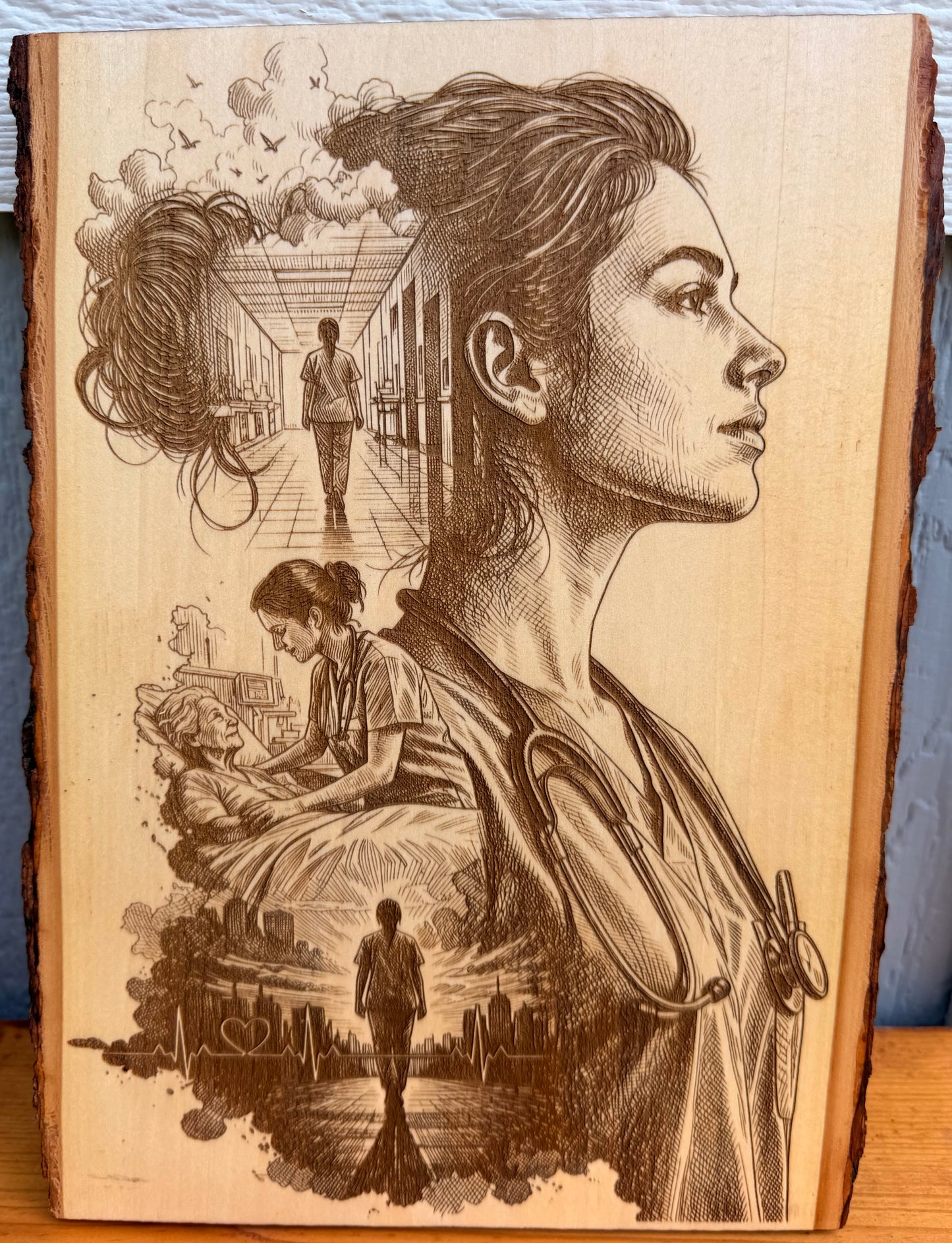 Plaque Live Edge Rectangular - The Nurse