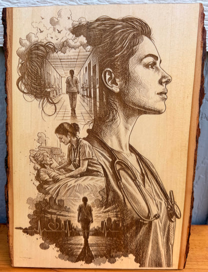 Plaque Live Edge Rectangular - The Nurse