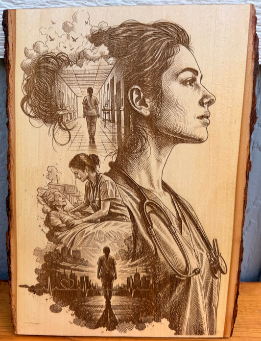 Plaque Live Edge Rectangular - The Nurse