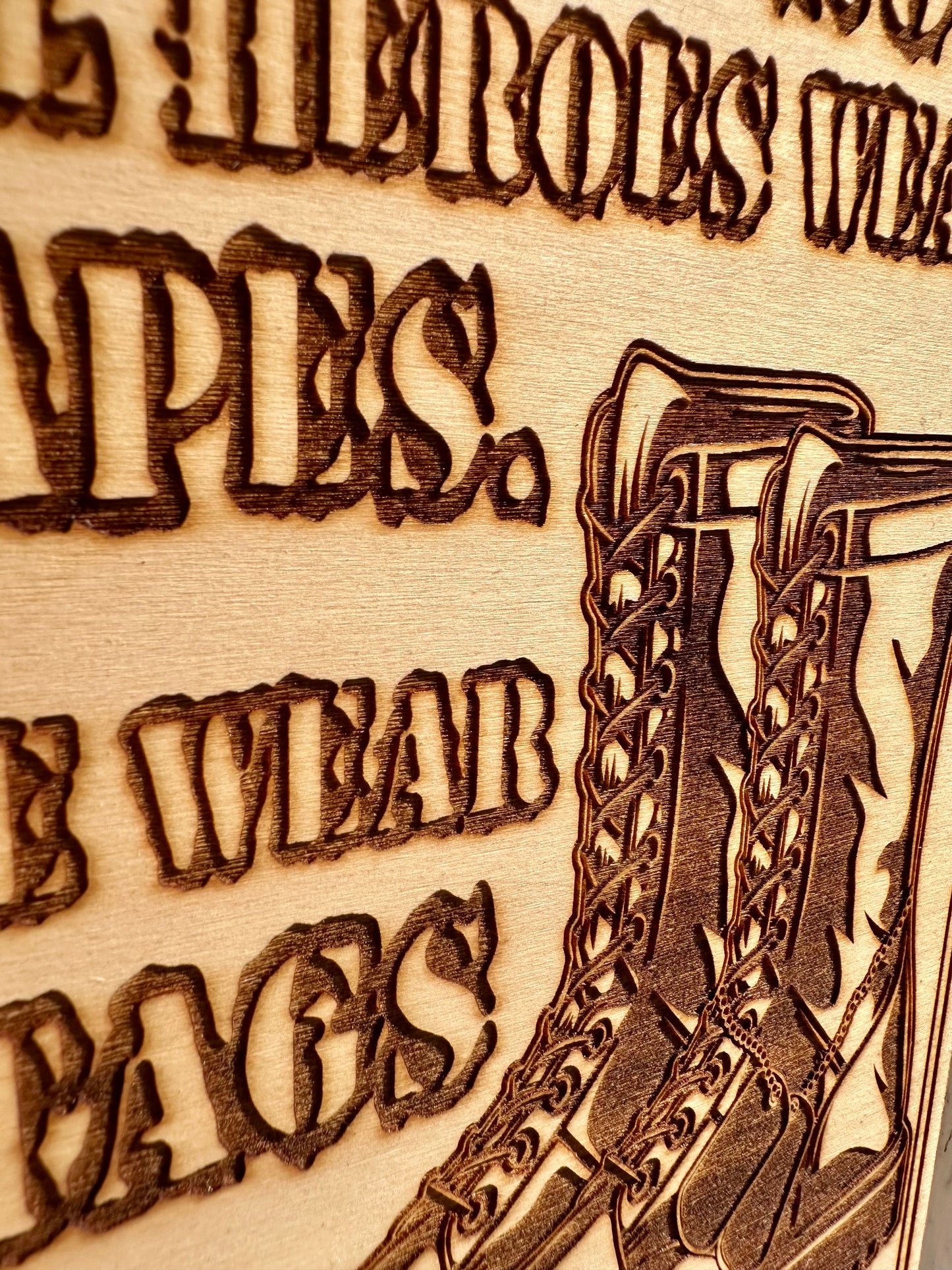 Military Heroes Wear Dog Tags and Combat Boots with Flag Live Edge Rectangular Plaque