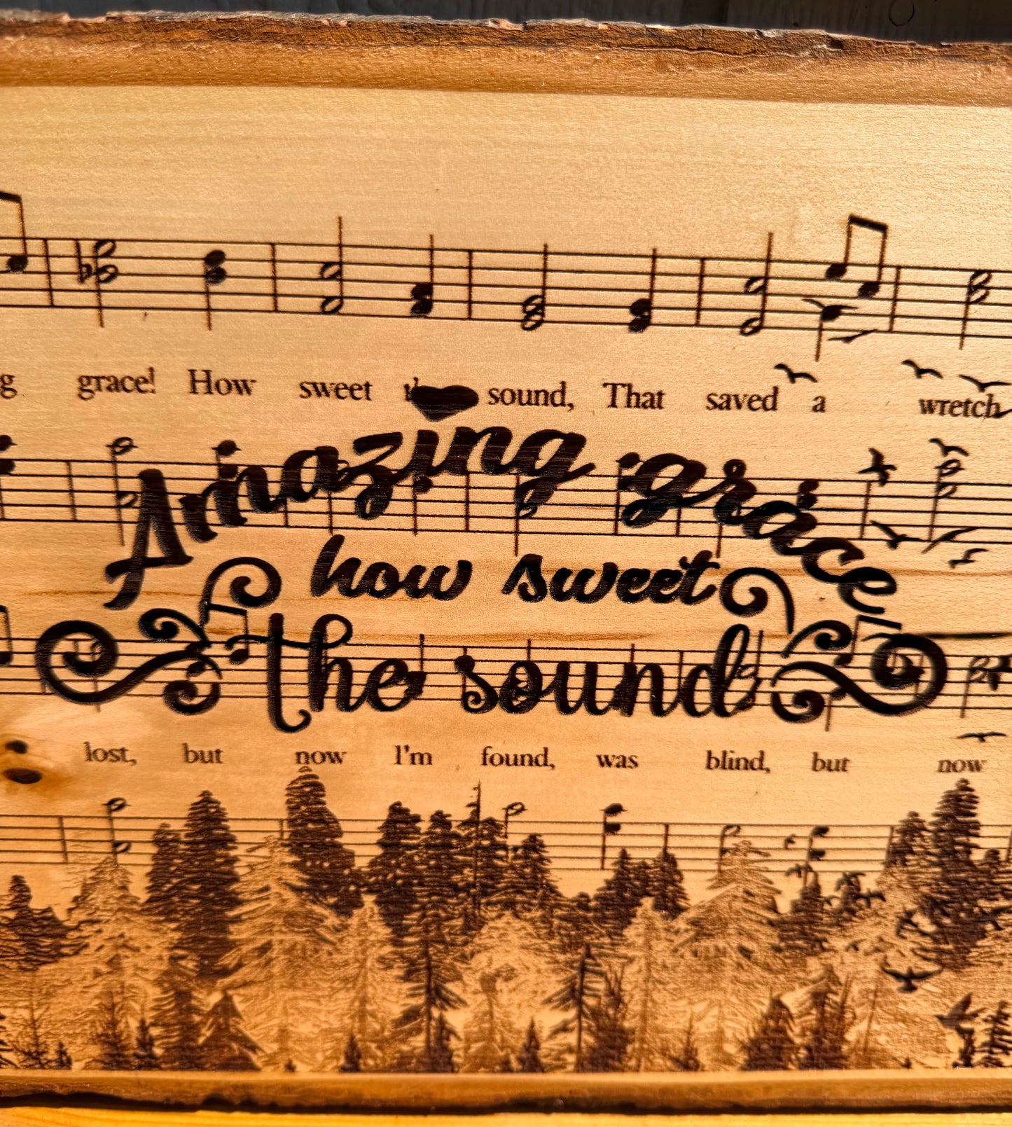 Plaque Live Edge Rectangular - Amazing Grace