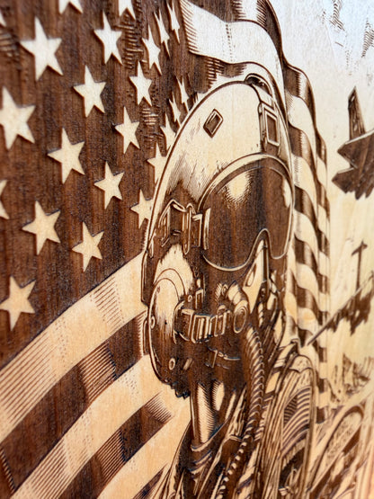 Plaque Live Edge Rectangular - Pilot Tribute