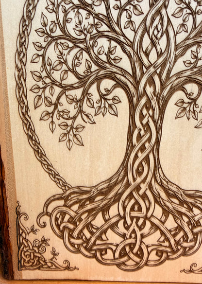 Plaque Live Edge Rectangular - Tree of Life