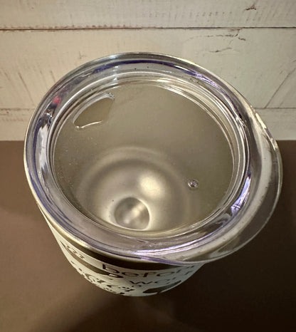 Coffee Then Wine - White - 12oz Stainless Steel Double Wall Vacuum Insulated Wine Tumbler with Lid