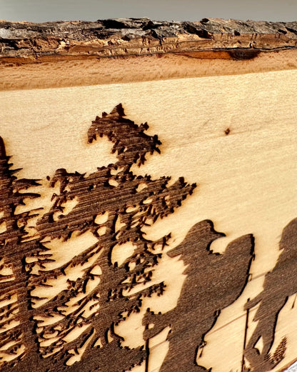 Appalachian Couple Trail Hike Live Edge Rectangular Plaque