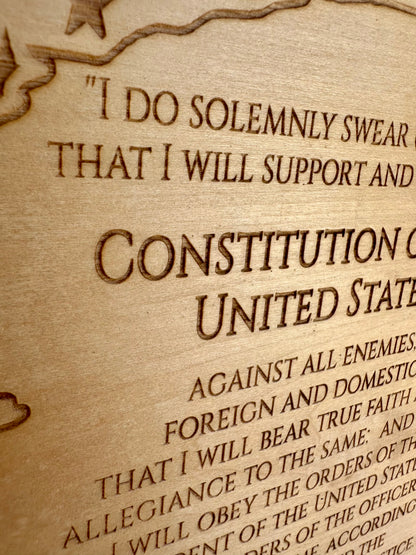 Constitutional Oath Live Edge Rectangular Plaque