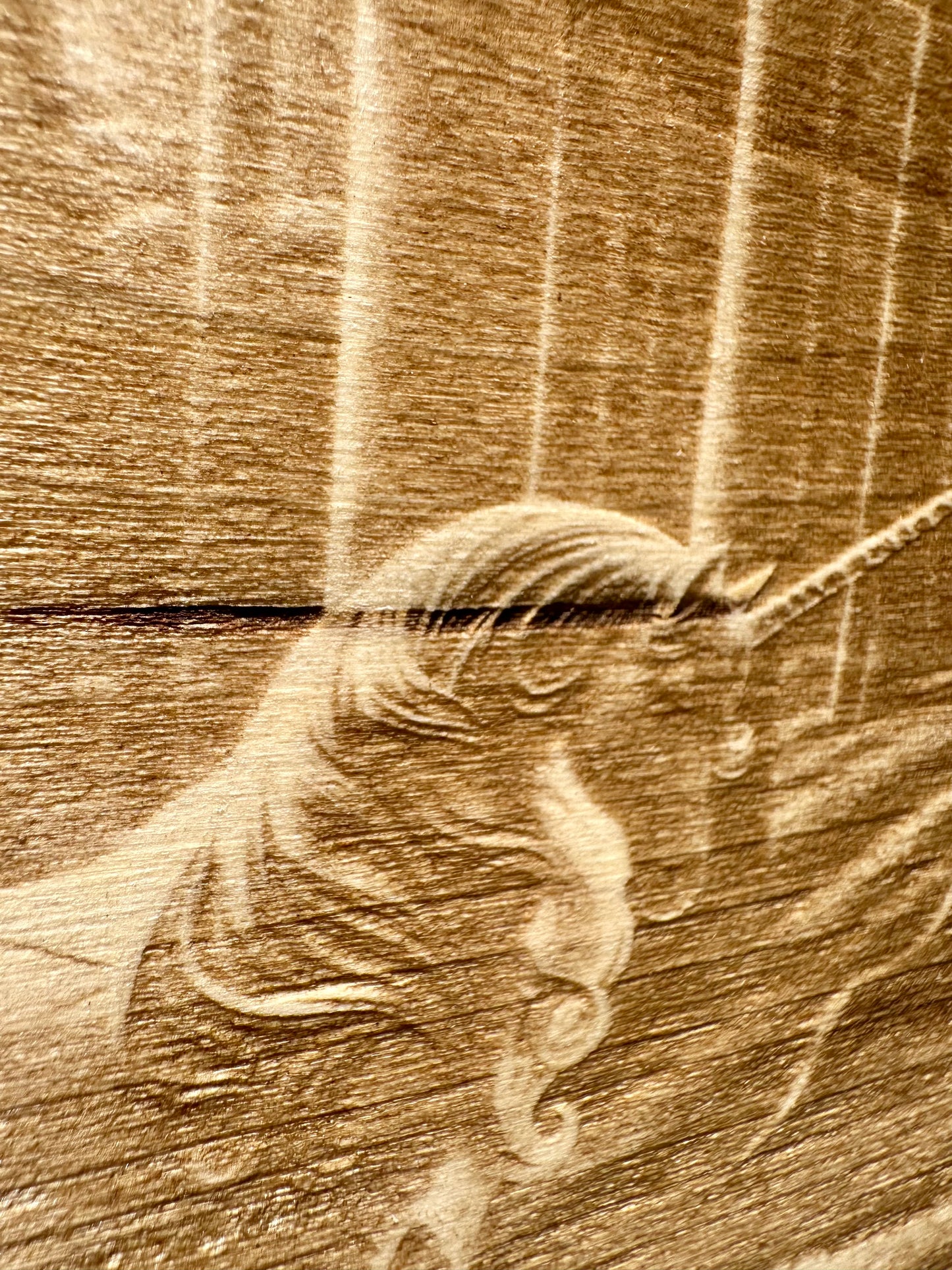 Unicorn in Forest Live Edge Rectangular Plaque